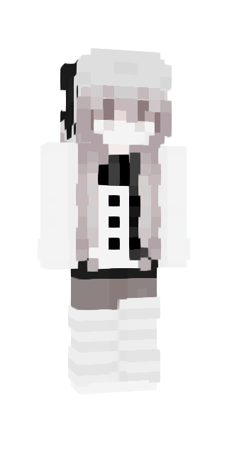 Monochrome Slim #f98b Minecraft skin avatar